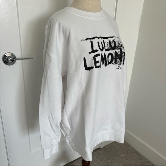 Lululemon X Ed Curtis Sweatshirt White Perfectly Oversized Crewneck Collab Large - Picture 7 of 10